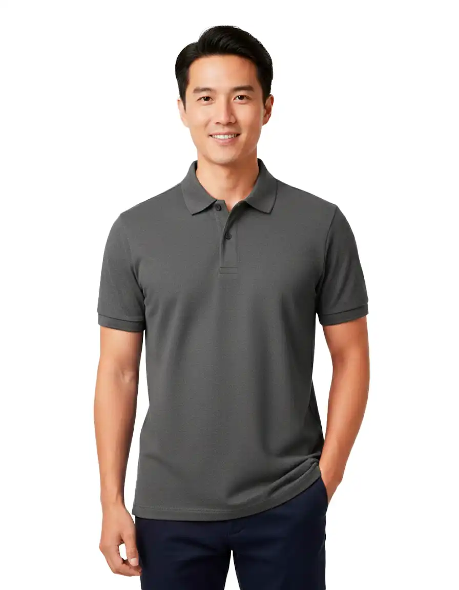 Camisa Gola Polo Cinza Escuro