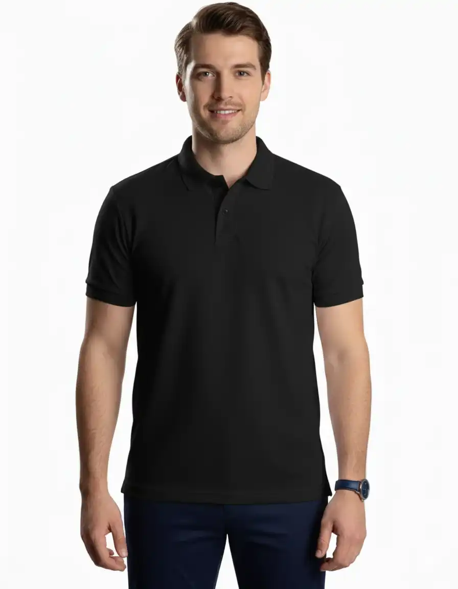 Camisa Gola Polo Preta