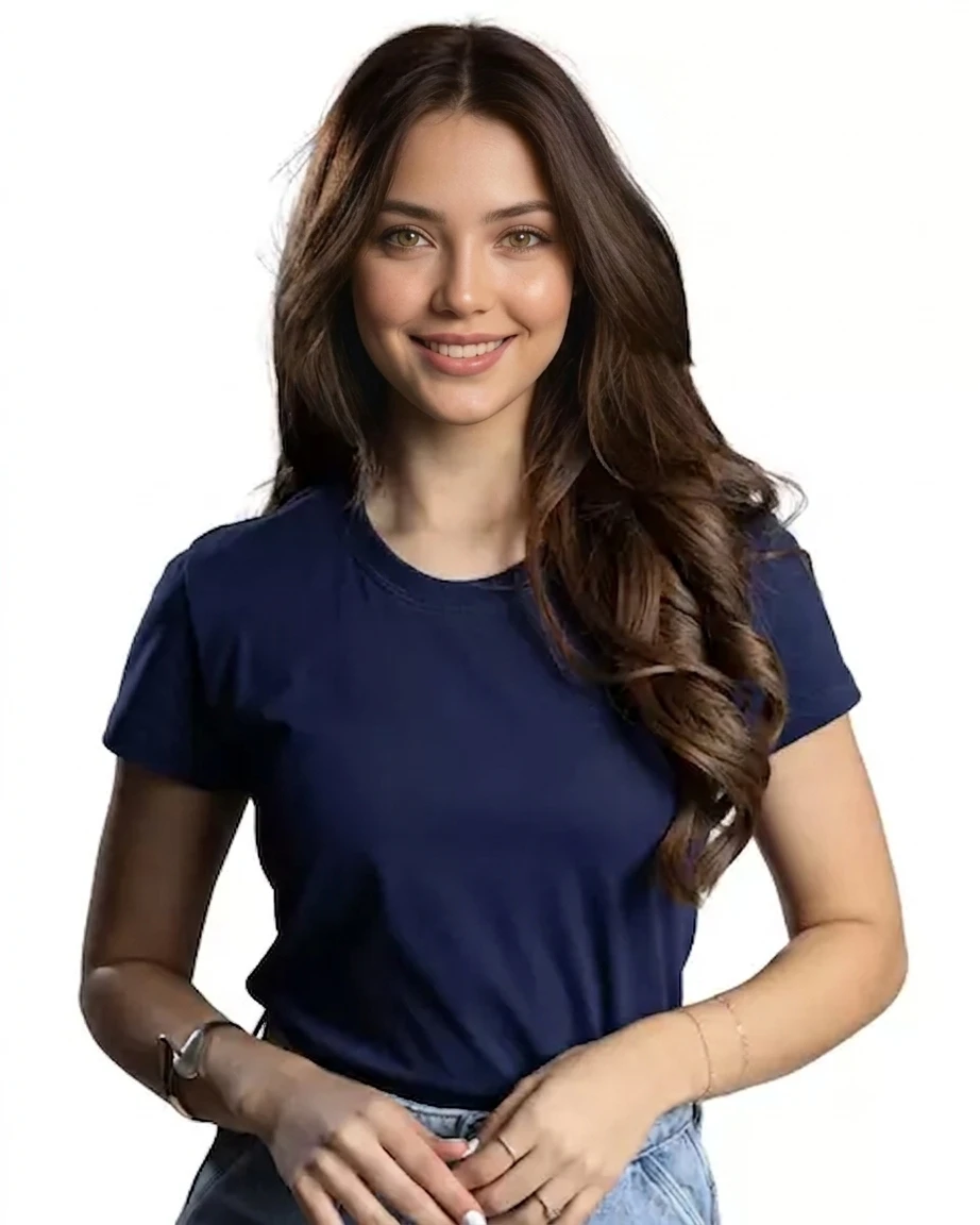 Camisa Gola U Azul Marinho